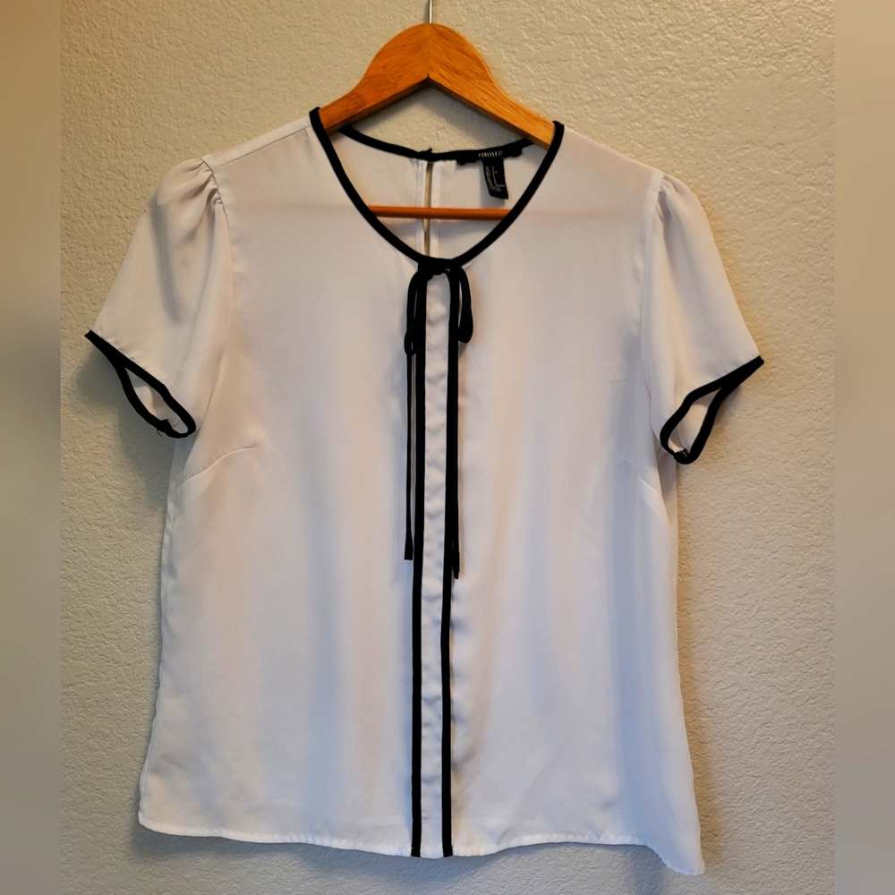 White and Black Blouse